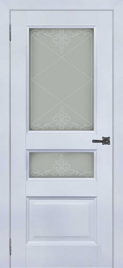 Межкомнатная ульяновская дверь Regidoors Аликанте 2 серый шелк Ral 7047 остекленная — фото 1