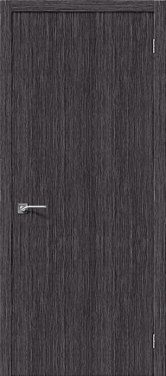 Межкомнатная дверь шпон файн-лайн Браво Евро В-0 Ф-24 (Абрикос) глухая — фото 1