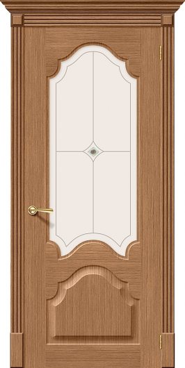 Межкомнатная дверь шпон файн-лайн Браво Афина (Дуб) остекленная — фото 1