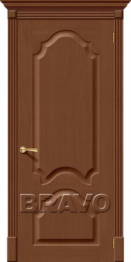 Межкомнатная дверь шпон файн-лайн Браво Афина (Орех) глухая — фото 1