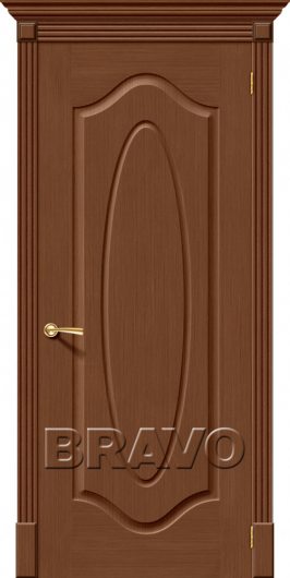 Межкомнатная дверь шпон файн-лайн Аура Ф-12 (Орех) глухая — фото 1