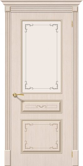 Межкомнатная дверь шпон файн-лайн Браво Классика Ф-20 (БелДуб) остекленная — фото 1