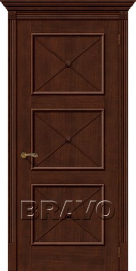 Межкомнатная шпонированная дверь Карл III Д-19 (Бренди) глухая — фото 1