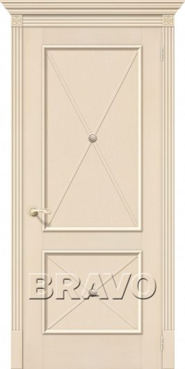 Межкомнатная шпонированная дверь Луи II (Ваниль) глухая — фото 1