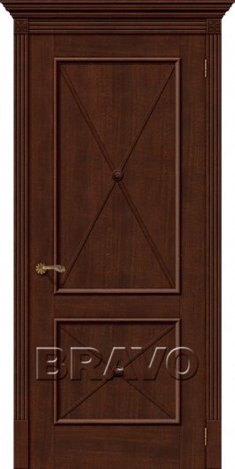 Межкомнатная шпонированная дверь Белорусские двери Луи II Д-19 (Бренди) глухая — фото 1