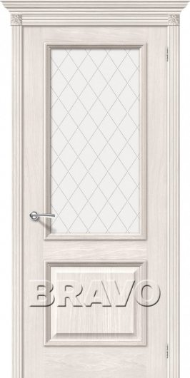 Межкомнатная шпонированная дверь Шервуд (Белая) остекленная — фото 1