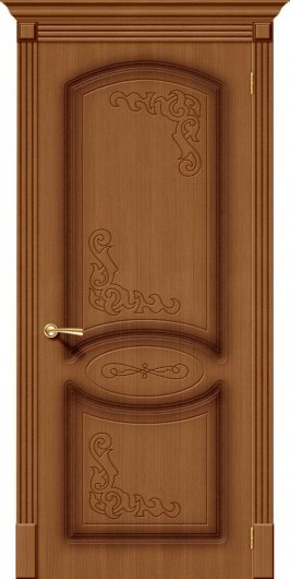 Межкомнатная дверь шпон файн-лайн Браво Азалия Ф-11 (Орех) глухая — фото 1