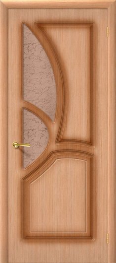 Межкомнатная раздвижная дверь Браво Греция Ф-01 (Дуб) (ст. бронзовое) остекленная — фото 1