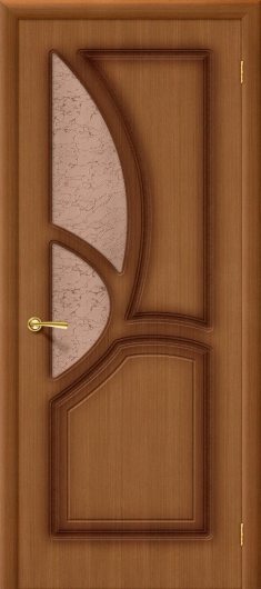 Межкомнатная раздвижная дверь Браво Греция Ф-11 (Орех) остекленная — фото 1
