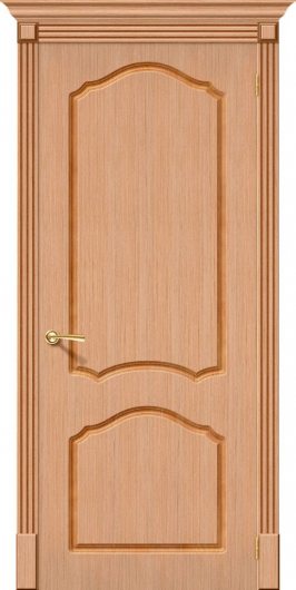 Межкомнатная дверь шпон файн-лайн Браво Каролина Ф-01 (Дуб) глухая — фото 1