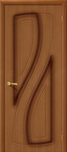 Межкомнатная дверь шпон файн-лайн Браво Лагуна Ф-11 (Орех) глухая — фото 1