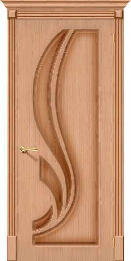 Межкомнатная дверь шпон файн-лайн Браво Лилия Ф-01 (Дуб) глухая — фото 1