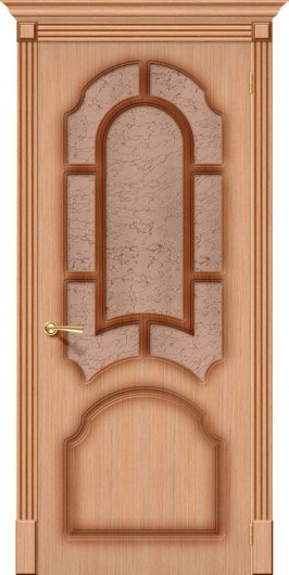 Межкомнатная раздвижная дверь Браво Соната Ф-01 (Дуб) остекленная — фото 1