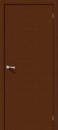 Межкомнатная шпонированная дверь Браво Соло-0.H Ф-17 (Шоколад) глухая — фото 1