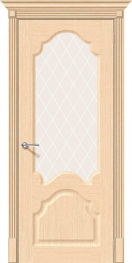 Межкомнатная шпонированная дверь Браво Афина ф-22 (белдуб) остекленная — фото 1