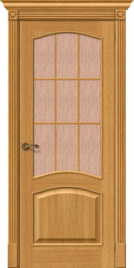 Межкомнатная шпонированная дверь Вуд Классик-33 Natur Oak остекленная — фото 1