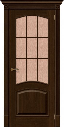 Межкомнатная шпонированная дверь MR.WOOD Вуд Классик-33 Golden Oak остекленная — фото 1