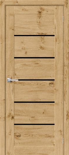 Межкомнатная шпонированная дверь Вуд Модерн-22 barn oak cт. черное — фото 1