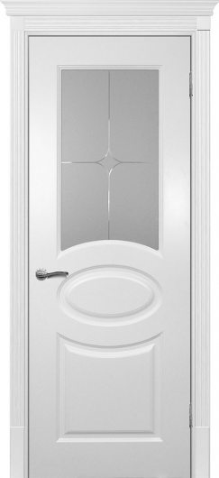 Межкомнатная ульяновская дверь Текона Смальта 12 Белый RAL 9003 остекленная — фото 1
