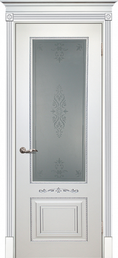 Межкомнатная ульяновская дверь Текона Смальта 04 Белый RAL 9003 остекленная — фото 1