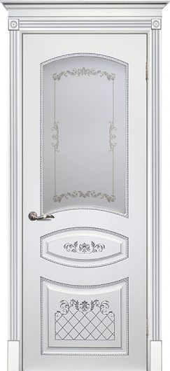 Межкомнатная ульяновская дверь Текона Смальта 05 Белый RAL 9003 остекленная — фото 1