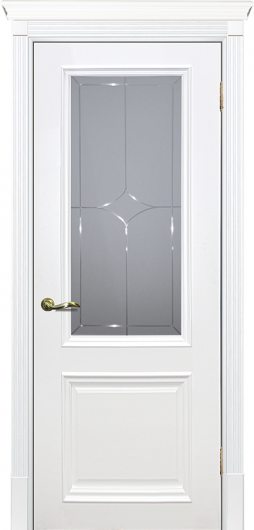 Межкомнатная ульяновская дверь Текона Смальта 07 Белый RAL 9003 остекленная — фото 1