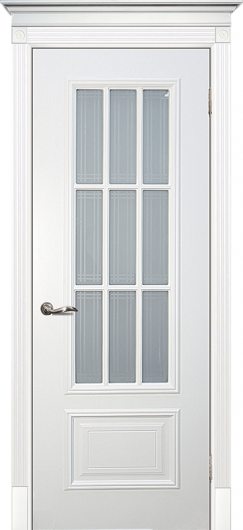 Межкомнатная ульяновская дверь Текона Смальта 08 Белый RAL 9003 остекленная — фото 1
