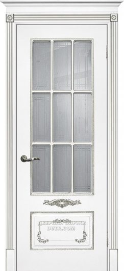 Межкомнатная ульяновская дверь Текона Смальта 09 Белый RAL 9003 остекленная — фото 1