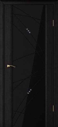 Межкомнатная ульяновская дверь Текона Страто 02 Черный дуб остекленная — фото 1