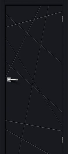 Межкомнатная дверь с ПВХ-пленкой Браво Граффити-5 Total Black глухая — фото 1