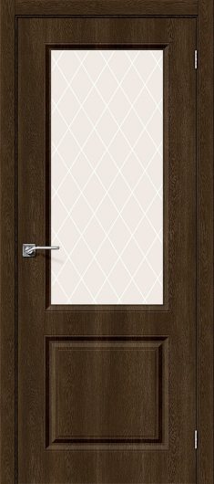 Межкомнатная дверь с ПВХ-пленкой Браво Скинни-13 dark barnwood остекленная — фото 1