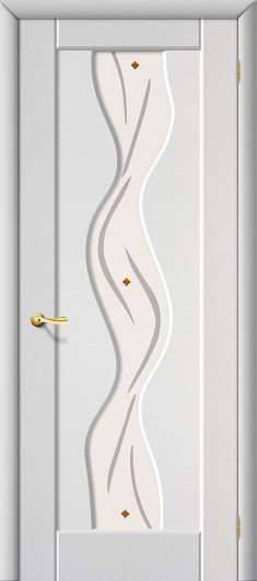 Межкомнатная дверь с ПВХ-пленкой Браво Вираж Плюс П-23 (Белый) остекленная — фото 1