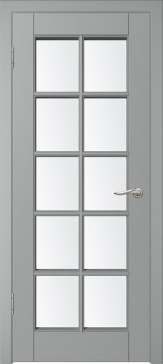 Межкомнатная дверь WanMark Скай-1 серая эмаль остекленная — фото 1