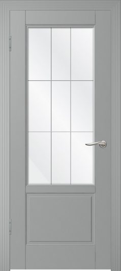 Межкомнатная дверь WanMark Скай-2 серая эмаль остекленная — фото 1