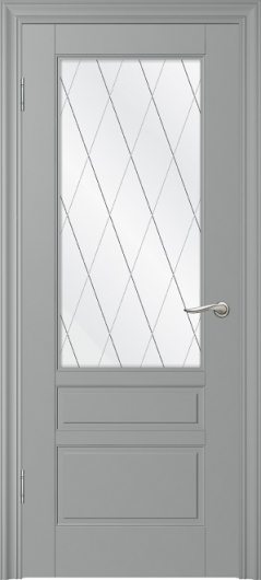 Межкомнатная дверь WanMark Скай-3 серая эмаль остекленная — фото 1