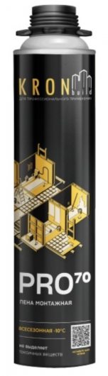 Пена монтажная профессиональная KRONbuild PRO 70, всесезонная — фото 1