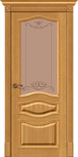 Межкомнатная шпонированная дверь Вуд Классик-51 Natur Oak остекленная — фото 1