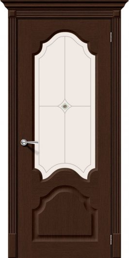 Межкомнатная дверь шпон файн-лайн Браво Афина Ф-27 (Венге) остекленная — фото 1