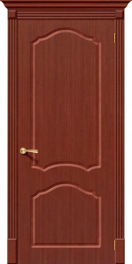 Межкомнатная дверь шпон файн-лайн Браво Каролина Ф-15 (Макоре) глухая — фото 1