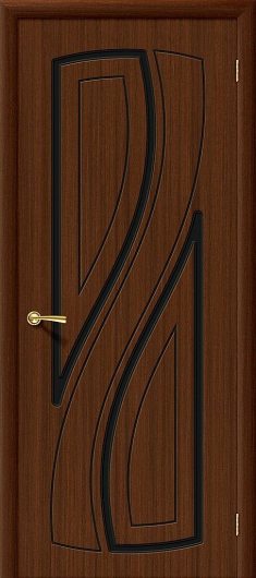 Межкомнатная дверь шпон файн-лайн Браво Лагуна Ф-17 (Шоколад) глухая — фото 1