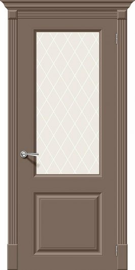 Межкомнатная эмалированная дверь Браво Скинни-13 Mocca остекленная — фото 1
