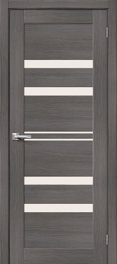 Межкомнатная дверь с эко шпоном Порта-30 Grey Veralinga/Magic Fog остекленная — фото 1