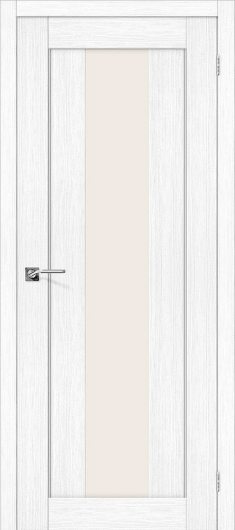Межкомнатная дверь с эко шпоном Порта-25 alu Snow Veralinga остекленная — фото 1