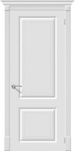Межкомнатная эмалированная дверь Браво Скинни-12 Аrt Whitey глухая — фото 1