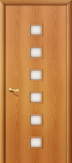Межкомнатная дверь Браво 1С Л-12 (МиланОрех) остекленная — фото 1