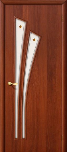 Межкомнатная ламинированная дверь Браво 4Ф Л-11 (ИталОрех) остекленная — фото 1