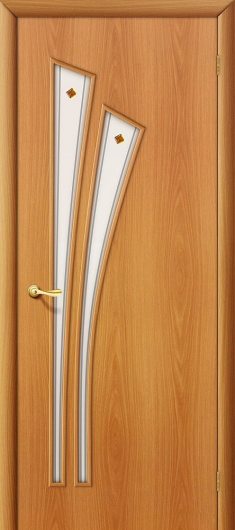 Межкомнатная ламинированная дверь Браво 4Ф Л-12 (МиланОрех) остекленная — фото 1