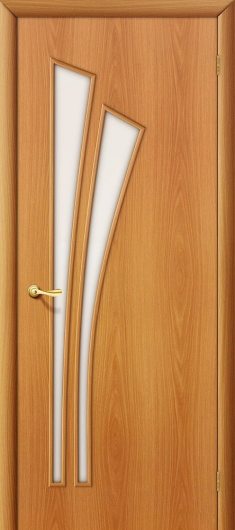Межкомнатная ламинированная дверь Браво 4С Л-12 (МиланОрех) остекленная — фото 1