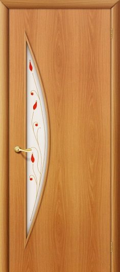 Межкомнатная ламинированная дверь Браво 5П (МиланОрех) остекленная — фото 1