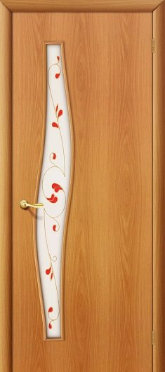 Межкомнатная ламинированная дверь Браво 6П (МиланОрех) остекленная — фото 1